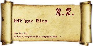 Móger Rita névjegykártya